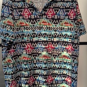 Multicolor Geometric Polo Shirt